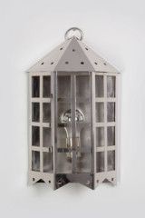 Holland Park exterior wall light in bright nickel - Exterior wall lights by Lum’Art