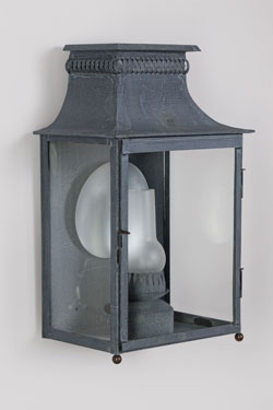 Very large outdoor wall light in old zinc Pétrole