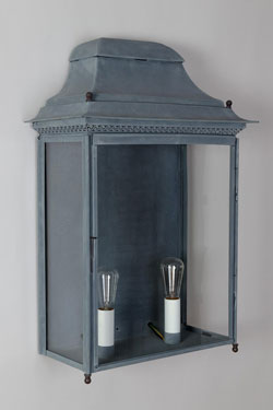 XXL outdoor wall lamp, old zinc, Chantilly