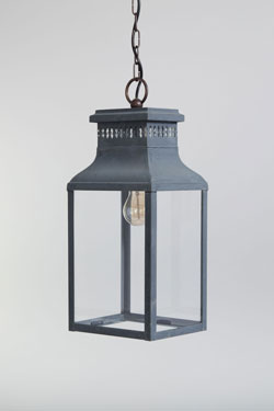 Grande lanterne classique d'extérieur en vieux zinc Perrache - Suspension d'extérieur by Lum’Art