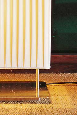 Lampadaire double abat-jour en soie plissée