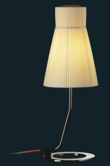 Lampe Audrey métal vernis noir et abat-jour soie plissée ivoire - Lampe de table by Luminara