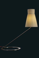 Lampe de bureau inclinée Audrey métal vernis noir et abat-jour soie plissée ivoire - Lampe de bureau by Luminara