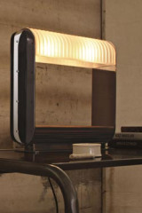 Lampe Dupré ébène de Macassar, métal nickelé noir et diffuseur dépoli incolore - Suspension by Luminara