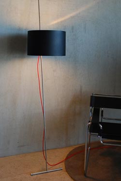 Wooden and stainless steel rise-and-fall floor lamp