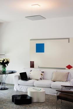 Quadratta suspension plaque aluminium blanc