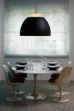 Super Bossa suspension ronde métal laqué noir mat - Suspension by Lumini