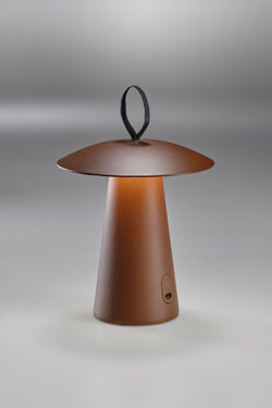 Buddy rechargeable cordless lamp in rust-coloured aluminium - Cordless lamps by Lupia Licht