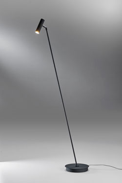 Black metal reading lamp with LED light Crane - Floor lamps by Lupia Licht