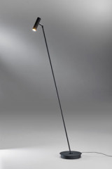 Black metal reading lamp with LED light Crane - Floor lamps by Lupia Licht