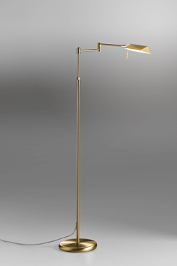Height-adjustable gold-coloured reading lamp with built-in LED lighting - Floor lamps by Lupia Licht