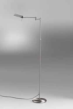 Liseuse à 2 bras articulés en métal nickel brossé - Lampadaire by Lupia Licht