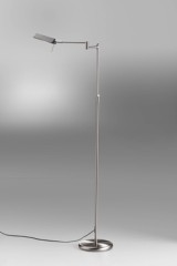 Liseuse à 2 bras articulés en métal nickel brossé - Lampadaire by Lupia Licht