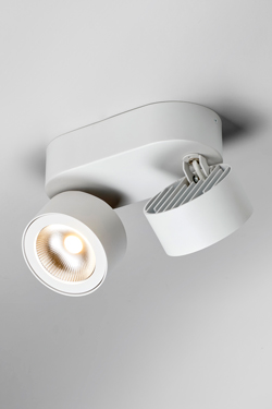 Spot 2 lumières contemporain Bloc en métal blanc