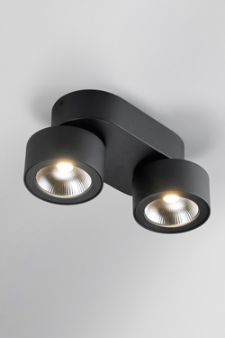 Spot 2 lumières orientable en métal noir Bloc - Spot by Lupia Licht