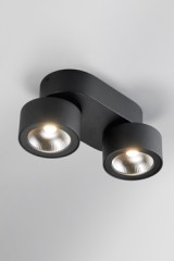 Spot 2 lumières orientable en métal noir Bloc - Spot by Lupia Licht
