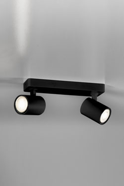 2-light adjustable spotlight, black Cup - Spotlights by Lupia Licht