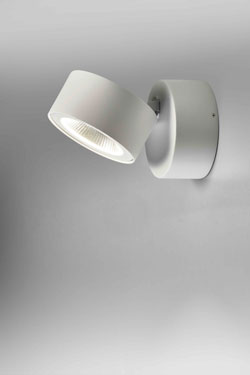 Small white adjustable spotlight 350° Block M