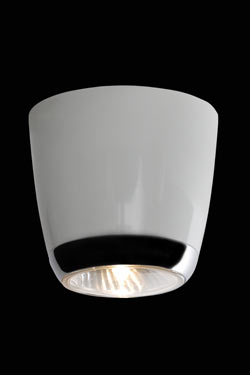 Boogie Sofito ceiling lamp in white metal and chrome - Ceiling lights by Luz Difusion