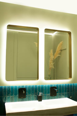 Miroir rétroéclairé doré Spiegel