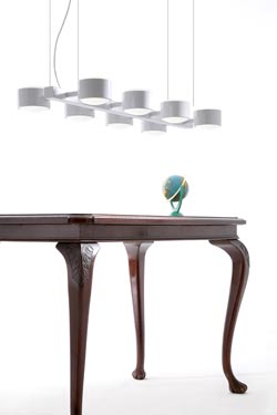 City S8 pendant lamp white 8 lights 