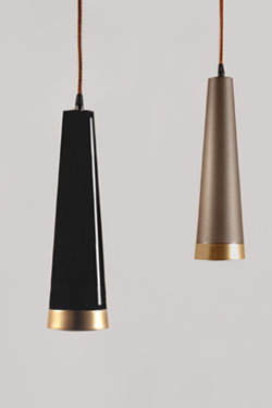 Loki black and gold matt aluminium pendant lamp