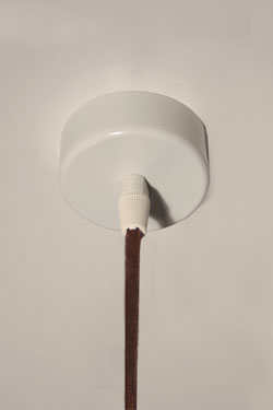Loki conical pendant lamp in ice-brown aluminium