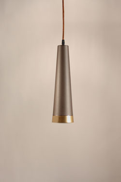 Loki conical pendant lamp in ice-brown aluminium - Pendants by Luz Difusion