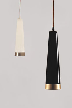 Loki white and gold pendant lamp