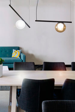Pop pendant lamp in amber glass