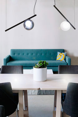 Pop pendant lamp in blue glass