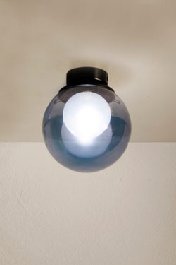 Plafonnier rétro en boule de verre bleu Pop - Plafonnier by Luz Difusion