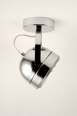 Boogie spotlight in chrome-plated metal, round, retro style - Spotlights by Luz Difusion