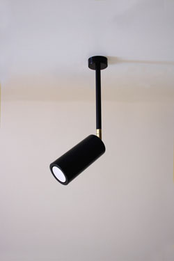 Long black and gold spotlight with minimalist design  Metzer - Spotlights by Luz Difusion