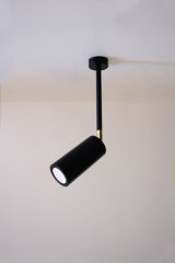 Long black and gold spotlight with minimalist design  Metzer - Spotlights by Luz Difusion