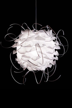 Suspension blanche petit modèle Struk S1 - Suspension by Luz Difusion