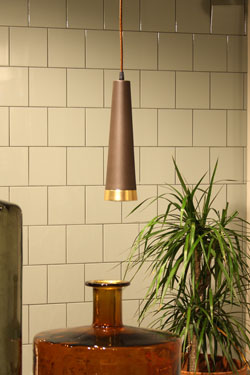 Suspension design conique en aluminium marron glacé Loki