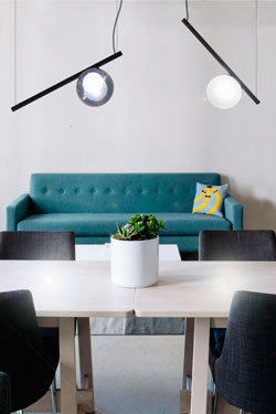 Suspension rétro une lumière de verre satiné Pop