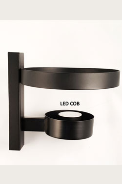Barcino wall lamp with smoked glass ball