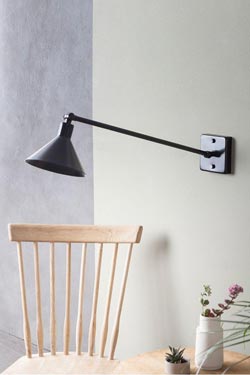 Factory articulated black industrial wall light 