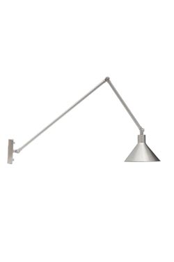 Factory 2 articulated wall lamp, brushed nickel, 2 arms - Wall lights by Luz Difusion