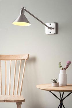 Factory industrial brushed nickel wall light