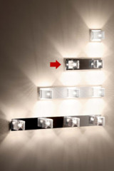 Kendo W2 wall lamp 2 lights rectangular chromed base - Wall lights by Luz Difusion