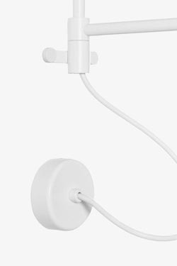 White remote wall lamp in metal and opal glass ball Succursal