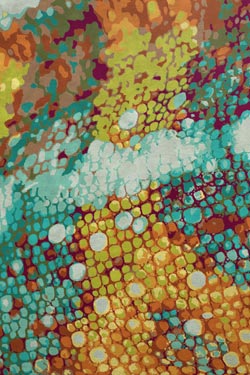 Chameleon tapis multicolore turquoise, vert, orange 170X240 - Tapis contemporain by MA Salgueiro