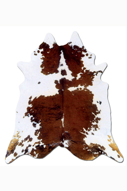 Peau de vache entière marron et blanche petit modèle  - Tapis en peau by MA Salgueiro