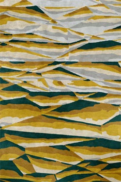 Shale tapis aux motifs graphiques orange, ocre et vert émeraude 170X240  - Tapis contemporain by MA Salgueiro