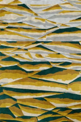 Shale tapis aux motifs graphiques orange, ocre et vert émeraude 170X240  - Tapis contemporain by MA Salgueiro