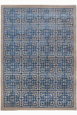 Tapis bleu et beige Line Square 170X240cm - Tapis contemporain by MA Salgueiro