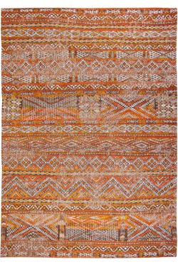 Tapis de style ethnique à dominante orange collection Paki chenille 140X200 - Tapis contemporain by MA Salgueiro